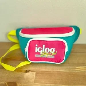 Igloo 00065477 90s Retro Collection Fanny Pack Portable Cooler with Front Pocket and Adjustable Waist Strap Holds 3 Cans, Multicolored 141［並行輸入］ Retro Collection | Igloo